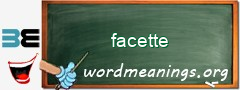 WordMeaning blackboard for facette